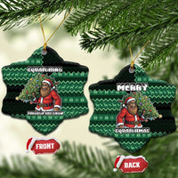 Bigfoot Christmas Ceramic Ornament Squatching Through The Snow - Wonder Print Shop