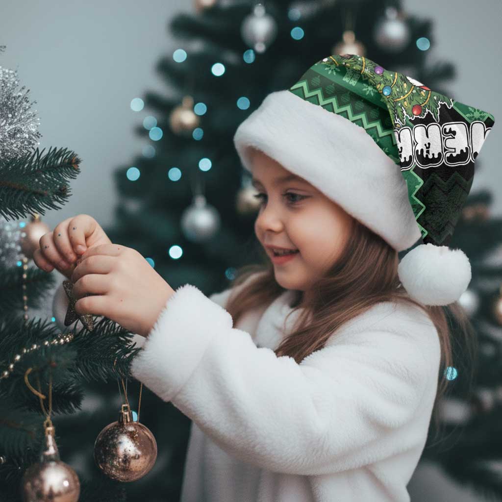 Bigfoot Christmas Santa Hat Squatching Through The Snow - Wonder Print Shop