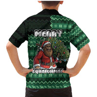 Bigfoot Christmas Family Matching Mermaid Dress and Hawaiian Shirt Squatching Through The Snow - Wonder Print Shop