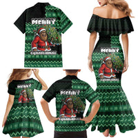 Bigfoot Christmas Family Matching Mermaid Dress and Hawaiian Shirt Squatching Through The Snow - Wonder Print Shop