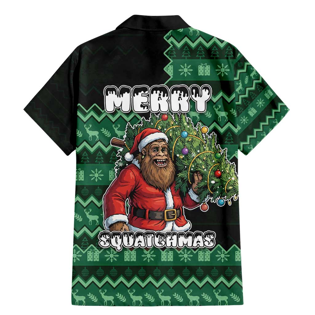 Bigfoot Christmas Family Matching Mermaid Dress and Hawaiian Shirt Squatching Through The Snow - Wonder Print Shop