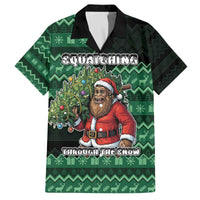 Bigfoot Christmas Family Matching Off The Shoulder Long Sleeve Dress and Hawaiian Shirt Squatching Through The Snow - Wonder Print Shop