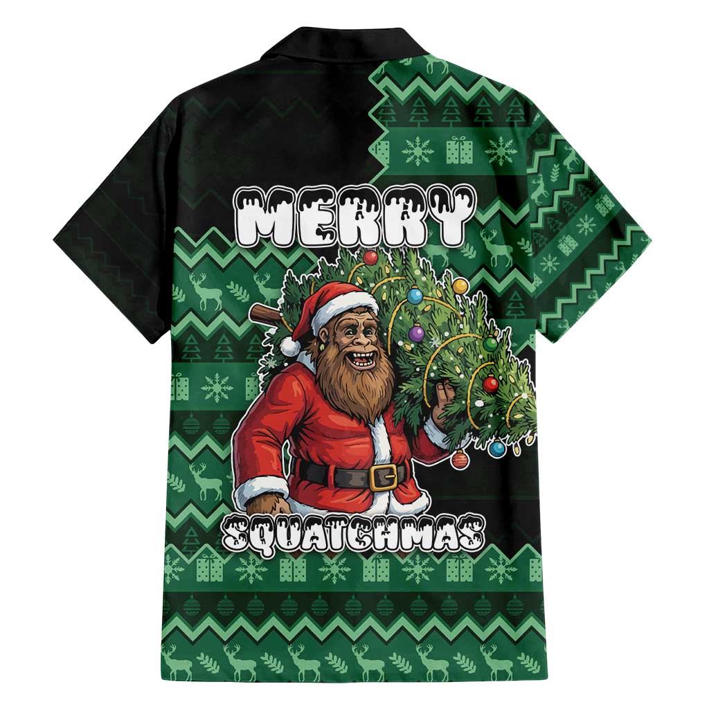 Bigfoot Christmas Family Matching Off Shoulder Maxi Dress and Hawaiian Shirt Squatching Through The Snow - Wonder Print Shop