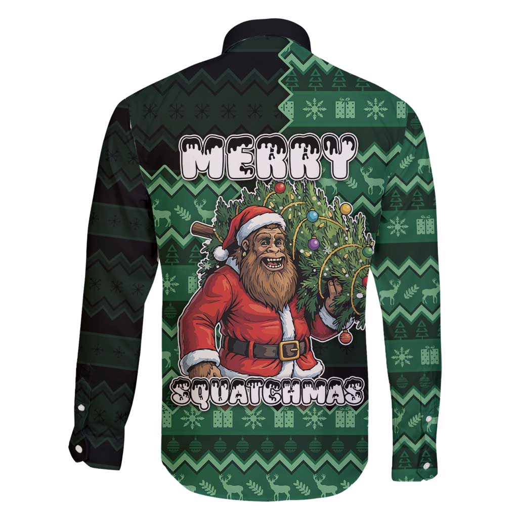 Bigfoot Christmas Family Matching Off Shoulder Maxi Dress and Hawaiian Shirt Squatching Through The Snow - Wonder Print Shop