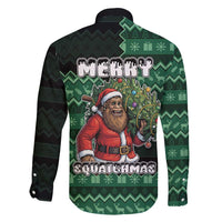 Bigfoot Christmas Family Matching Short Sleeve Bodycon Dress and Hawaiian Shirt Squatching Through The Snow - Wonder Print Shop