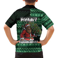 Bigfoot Christmas Family Matching Tank Maxi Dress and Hawaiian Shirt Squatching Through The Snow - Wonder Print Shop