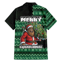 Bigfoot Christmas Family Matching Tank Maxi Dress and Hawaiian Shirt Squatching Through The Snow - Wonder Print Shop