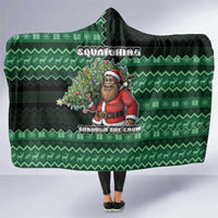 Bigfoot Christmas Hooded Blanket Squatching Through The Snow - Wonder Print Shop