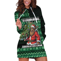 Bigfoot Christmas Hoodie Dress Squatching Through The Snow - Wonder Print Shop