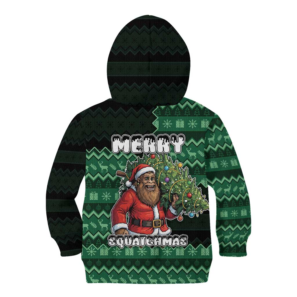 Bigfoot Christmas Kid Hoodie Squatching Through The Snow - Wonder Print Shop