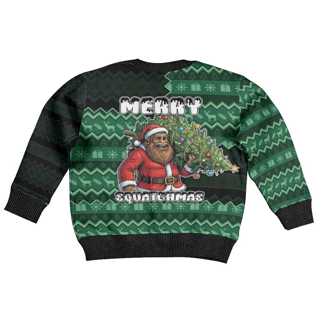 Bigfoot Christmas Kid Ugly Christmas Sweater Squatching Through The Snow - Wonder Print Shop