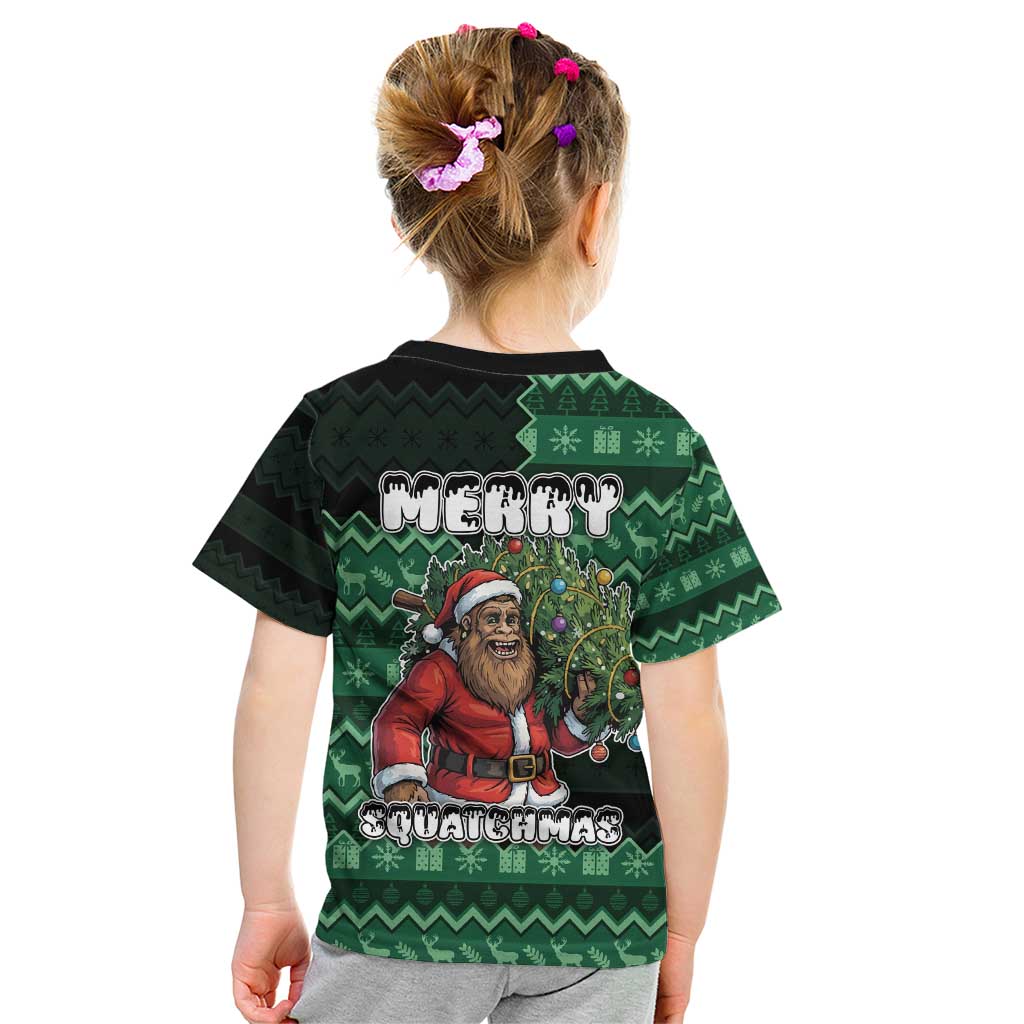 Bigfoot Christmas Kid T Shirt Squatching Through The Snow - Wonder Print Shop