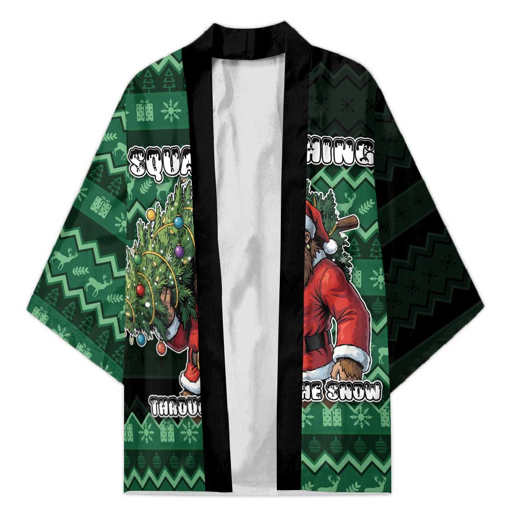 Bigfoot Christmas Kimono Squatching Through The Snow - Wonder Print Shop