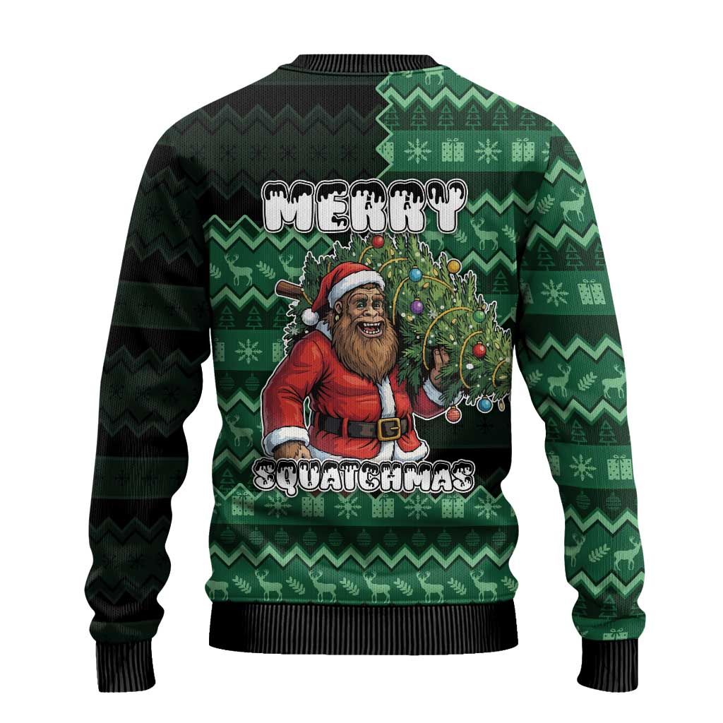 Bigfoot Christmas Ugly Christmas Sweater Squatching Through The Snow - Wonder Print Shop