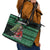 Bigfoot Christmas Leather Tote Bag Squatching Through The Snow - Wonder Print Shop