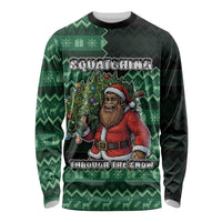 Bigfoot Christmas Long Sleeve Shirt Squatching Through The Snow - Wonder Print Shop