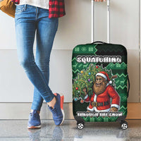Bigfoot Christmas Luggage Cover Squatching Through The Snow - Wonder Print Shop