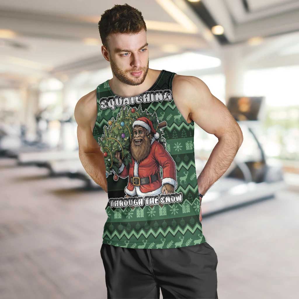 Bigfoot Christmas Men Tank Top Squatching Through The Snow - Wonder Print Shop