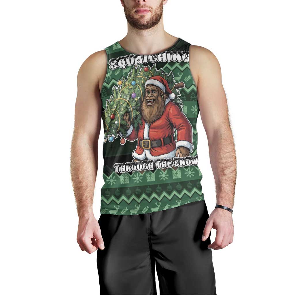 Bigfoot Christmas Men Tank Top Squatching Through The Snow - Wonder Print Shop