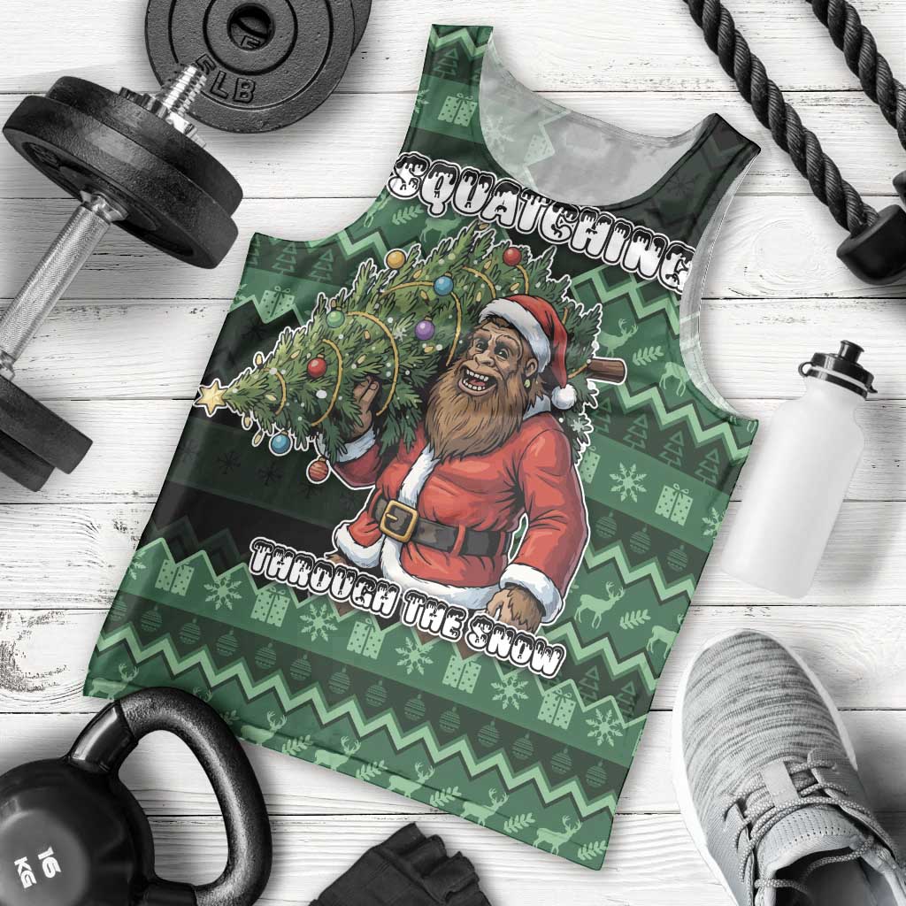 Bigfoot Christmas Men Tank Top Squatching Through The Snow - Wonder Print Shop