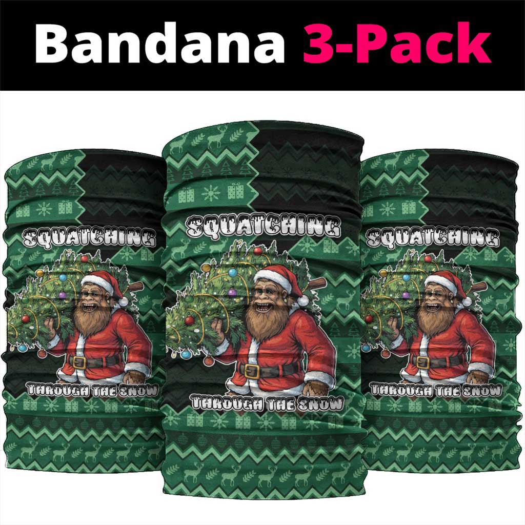 Bigfoot Christmas Neck Gaiter Squatching Through The Snow - Wonder Print Shop