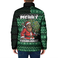 Bigfoot Christmas Padded Jacket Squatching Through The Snow - Wonder Print Shop