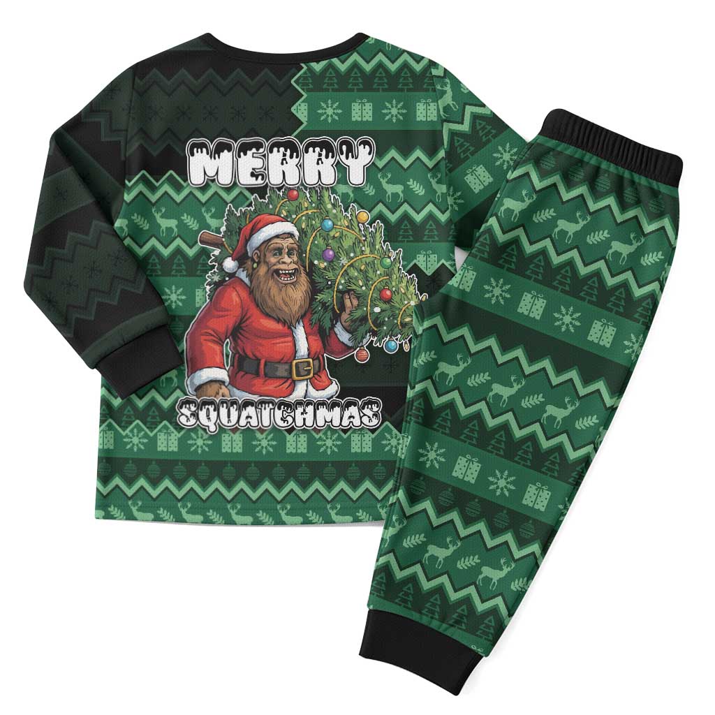 Bigfoot Christmas Pajama Set Squatching Through The Snow - Wonder Print Shop