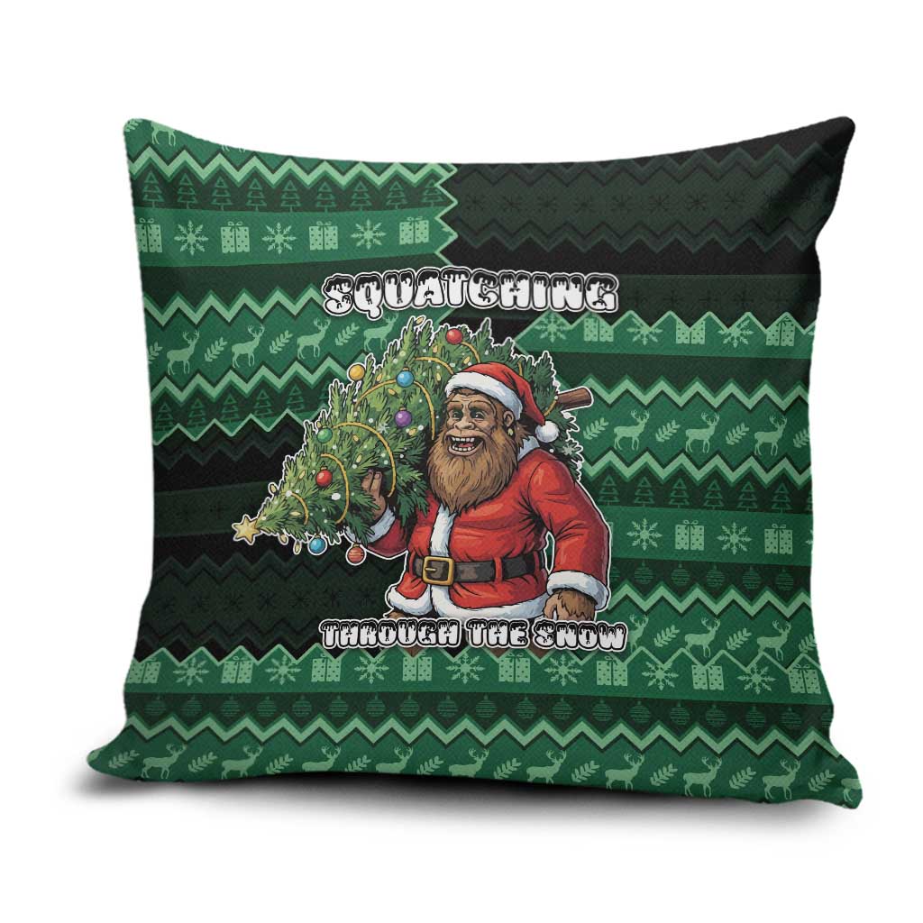 Bigfoot Christmas Pillow Cover Squatching Through The Snow - Wonder Print Shop