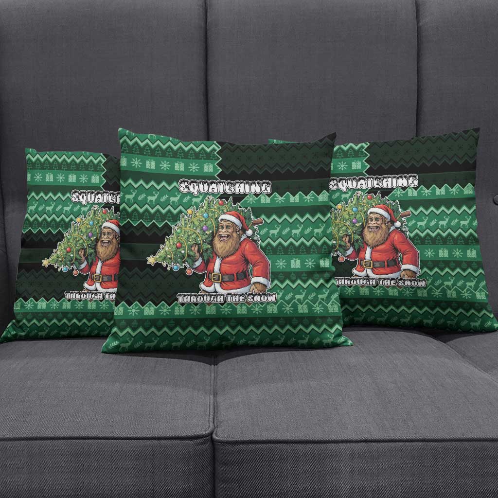 Bigfoot Christmas Pillow Cover Squatching Through The Snow - Wonder Print Shop