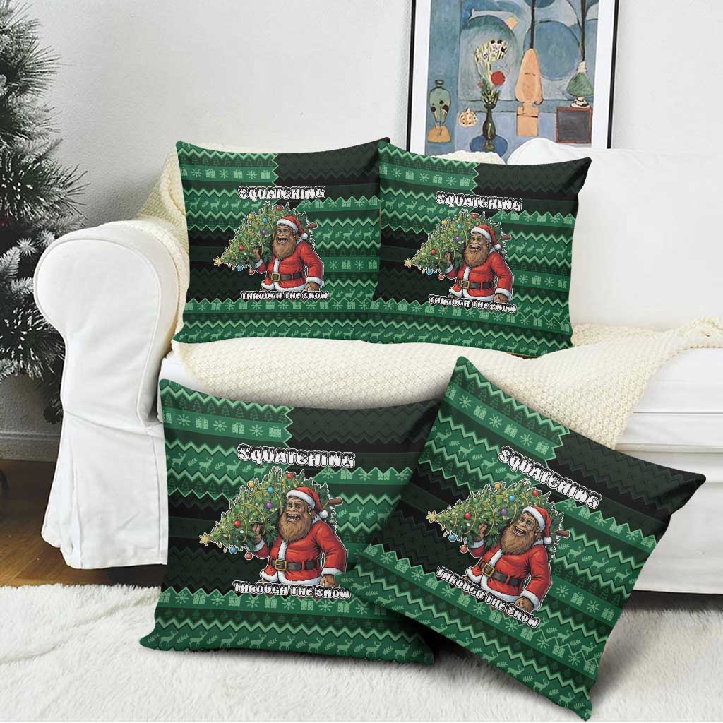 Bigfoot Christmas Pillow Cover Squatching Through The Snow - Wonder Print Shop