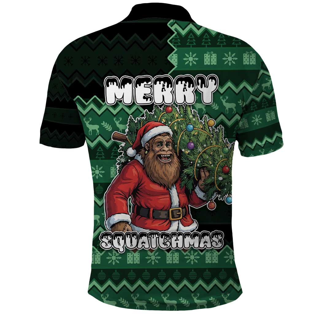 Bigfoot Christmas Polo Shirt Squatching Through The Snow - Wonder Print Shop