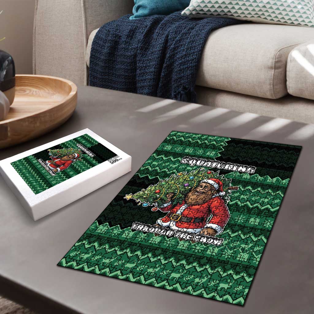 Bigfoot Christmas Puzzle Squatching Through The Snow - Wonder Print Shop