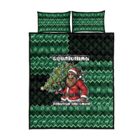 Bigfoot Christmas Quilt Bed Set Squatching Through The Snow - Wonder Print Shop