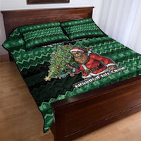 Bigfoot Christmas Quilt Bed Set Squatching Through The Snow - Wonder Print Shop