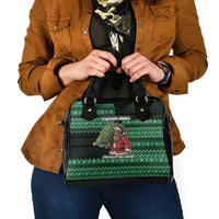 Bigfoot Christmas Shoulder Handbag Squatching Through The Snow - Wonder Print Shop