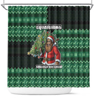 Bigfoot Christmas Shower Curtain Squatching Through The Snow - Wonder Print Shop