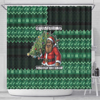 Bigfoot Christmas Shower Curtain Squatching Through The Snow - Wonder Print Shop