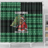 Bigfoot Christmas Shower Curtain Squatching Through The Snow - Wonder Print Shop