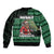 Bigfoot Christmas Sleeve Zip Bomber Jacket Squatching Through The Snow - Wonder Print Shop