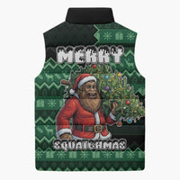 Bigfoot Christmas Sleeveless Puffer Jacket Squatching Through The Snow - Wonder Print Shop