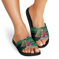 Bigfoot Christmas Slide Sandals Squatching Through The Snow - Wonder Print Shop