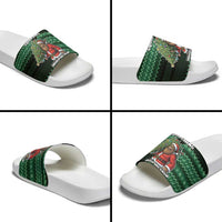 Bigfoot Christmas Slide Sandals Squatching Through The Snow - Wonder Print Shop