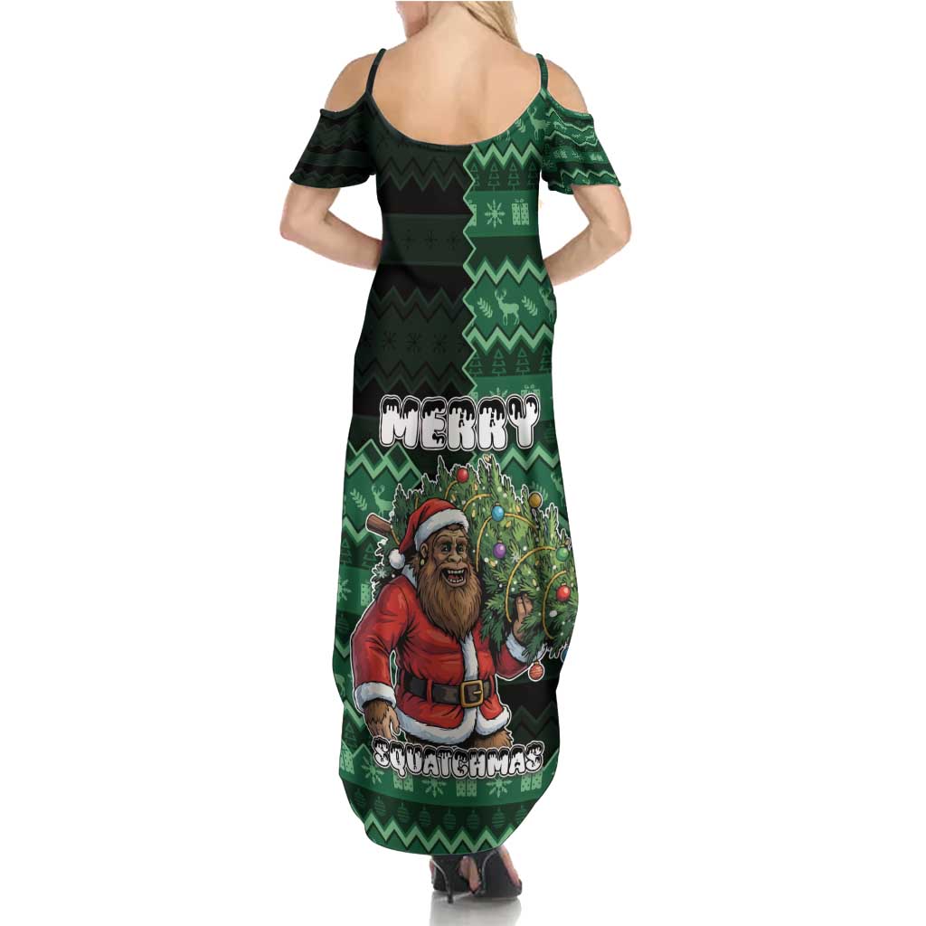 Bigfoot Christmas Summer Maxi Dress Squatching Through The Snow - Wonder Print Shop