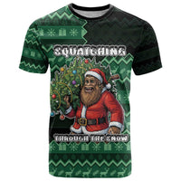 Bigfoot Christmas T Shirt Squatching Through The Snow - Wonder Print Shop