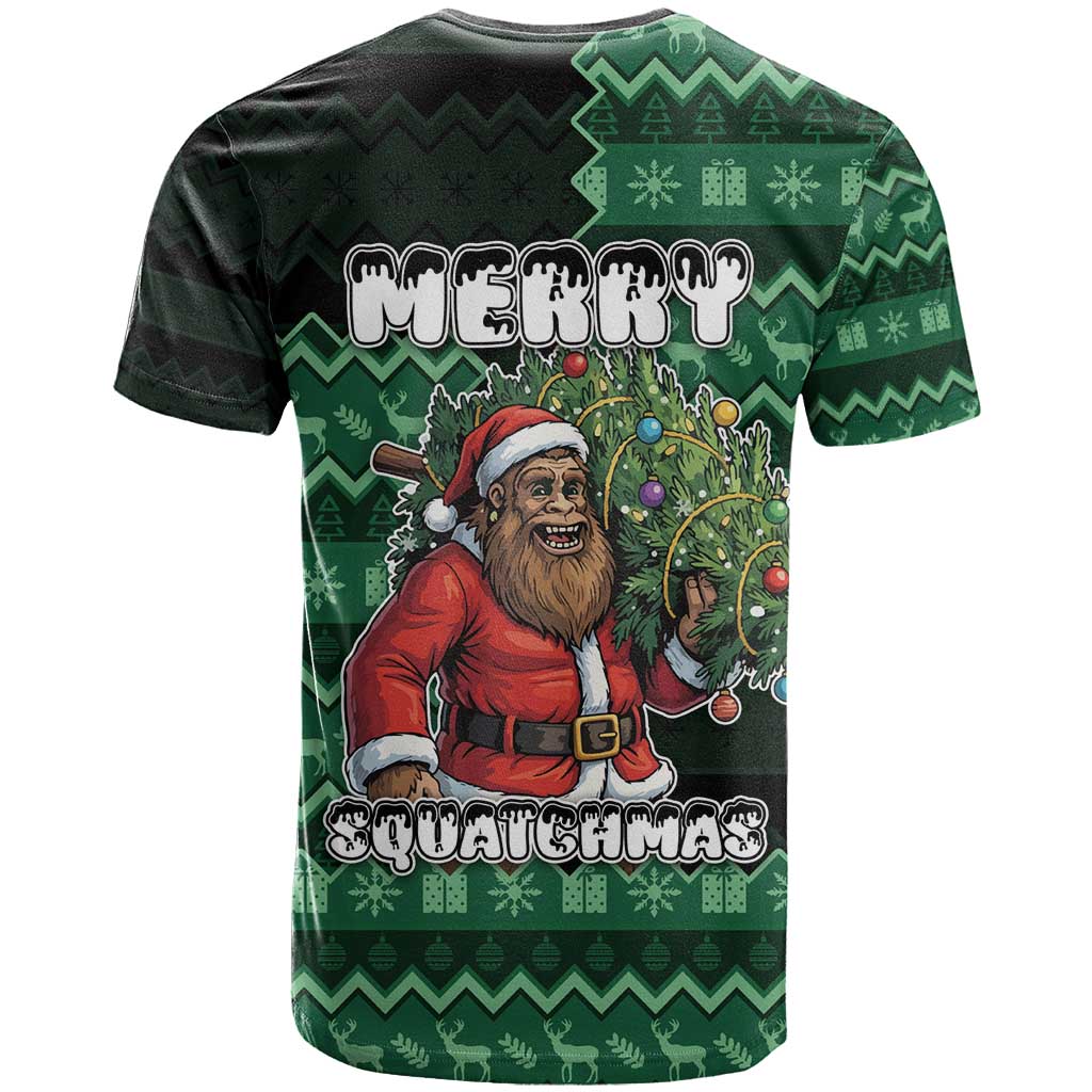 Bigfoot Christmas T Shirt Squatching Through The Snow - Wonder Print Shop