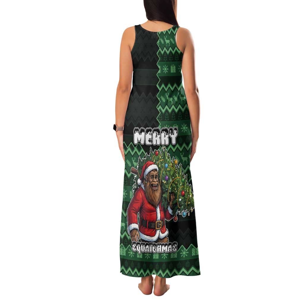 Bigfoot Christmas Tank Maxi Dress Squatching Through The Snow - Wonder Print Shop