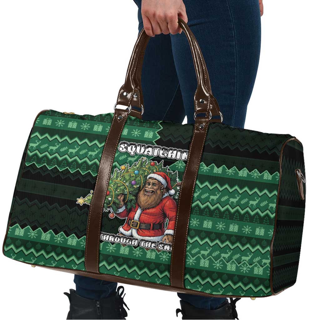 Bigfoot Christmas Travel Bag Squatching Through The Snow - Wonder Print Shop
