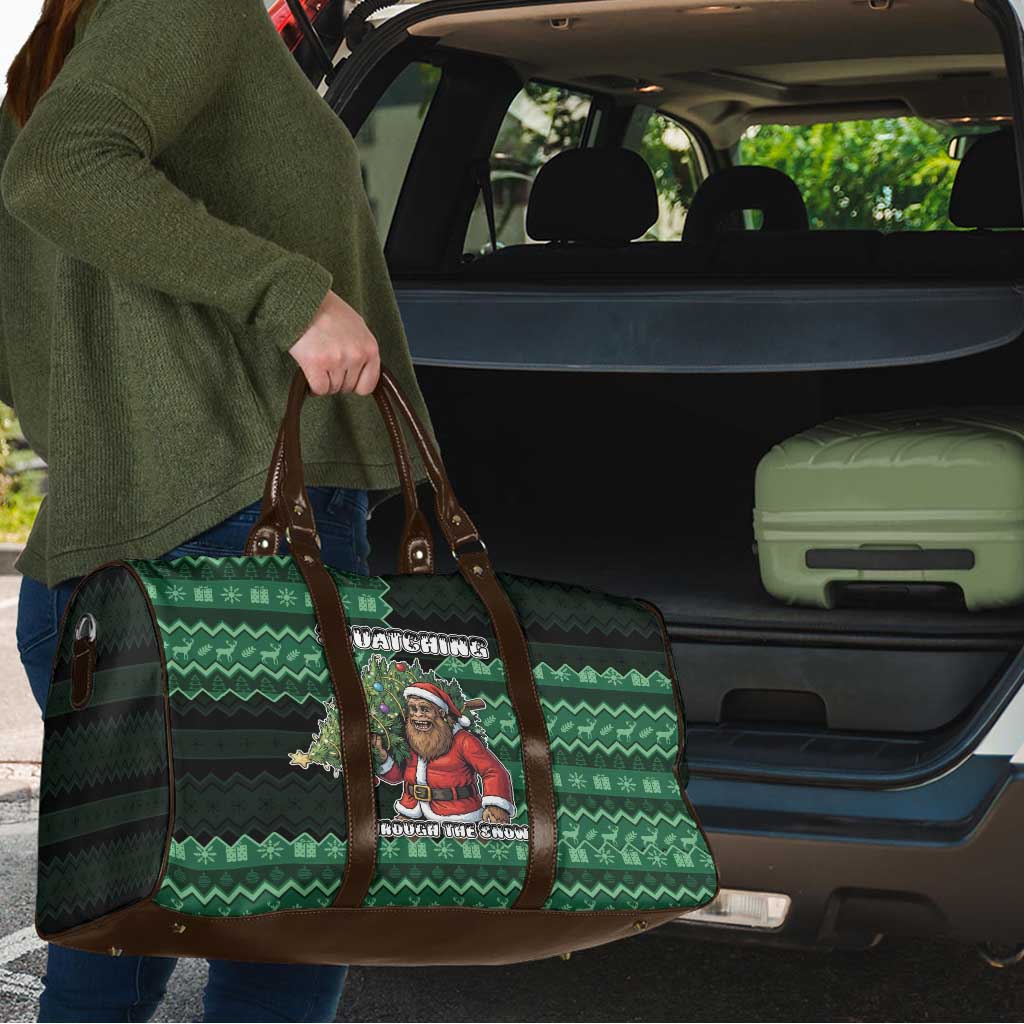 Bigfoot Christmas Travel Bag Squatching Through The Snow - Wonder Print Shop