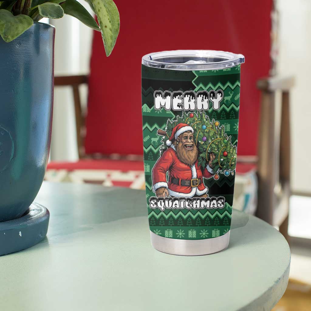 Bigfoot Christmas Tumbler Cup Squatching Through The Snow - Wonder Print Shop