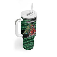 Bigfoot Christmas Tumbler With Handle Squatching Through The Snow - Wonder Print Shop